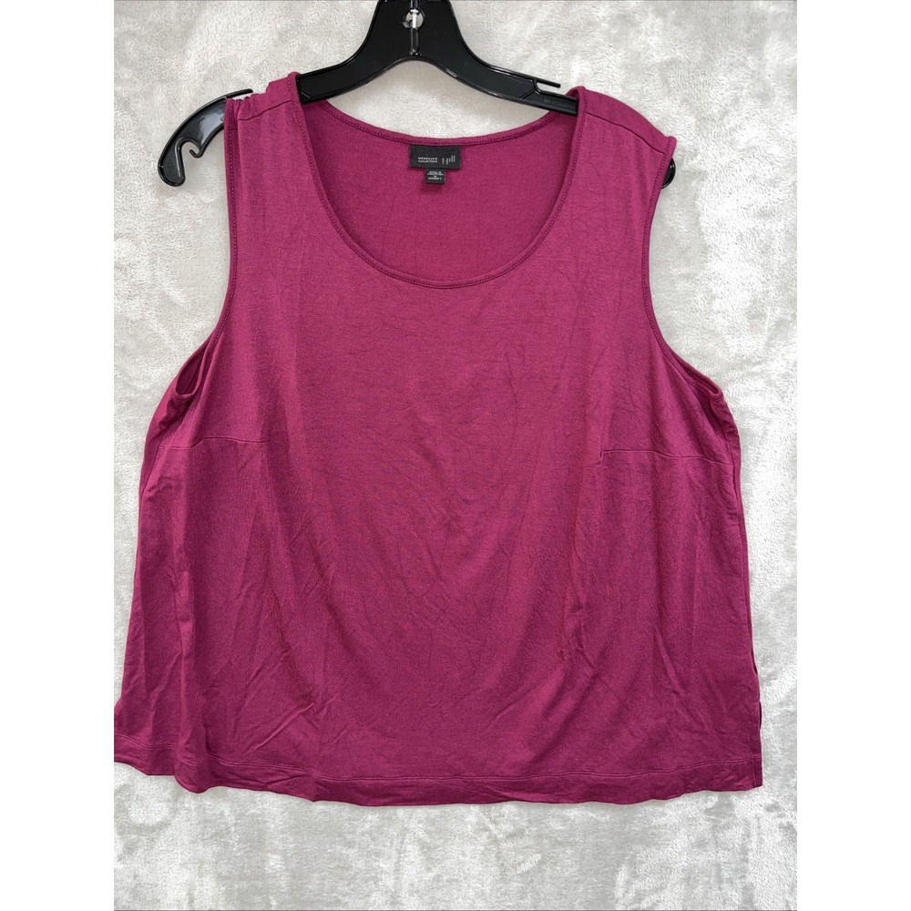 J. Jill Wearever Tank Top Women's 1X Dark Pink Fuschia Sleeveless Rayon Jersey